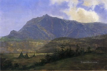 アルバート・ビアシュタット Painting - インディアン野営地 アルバート・ビアシュタット